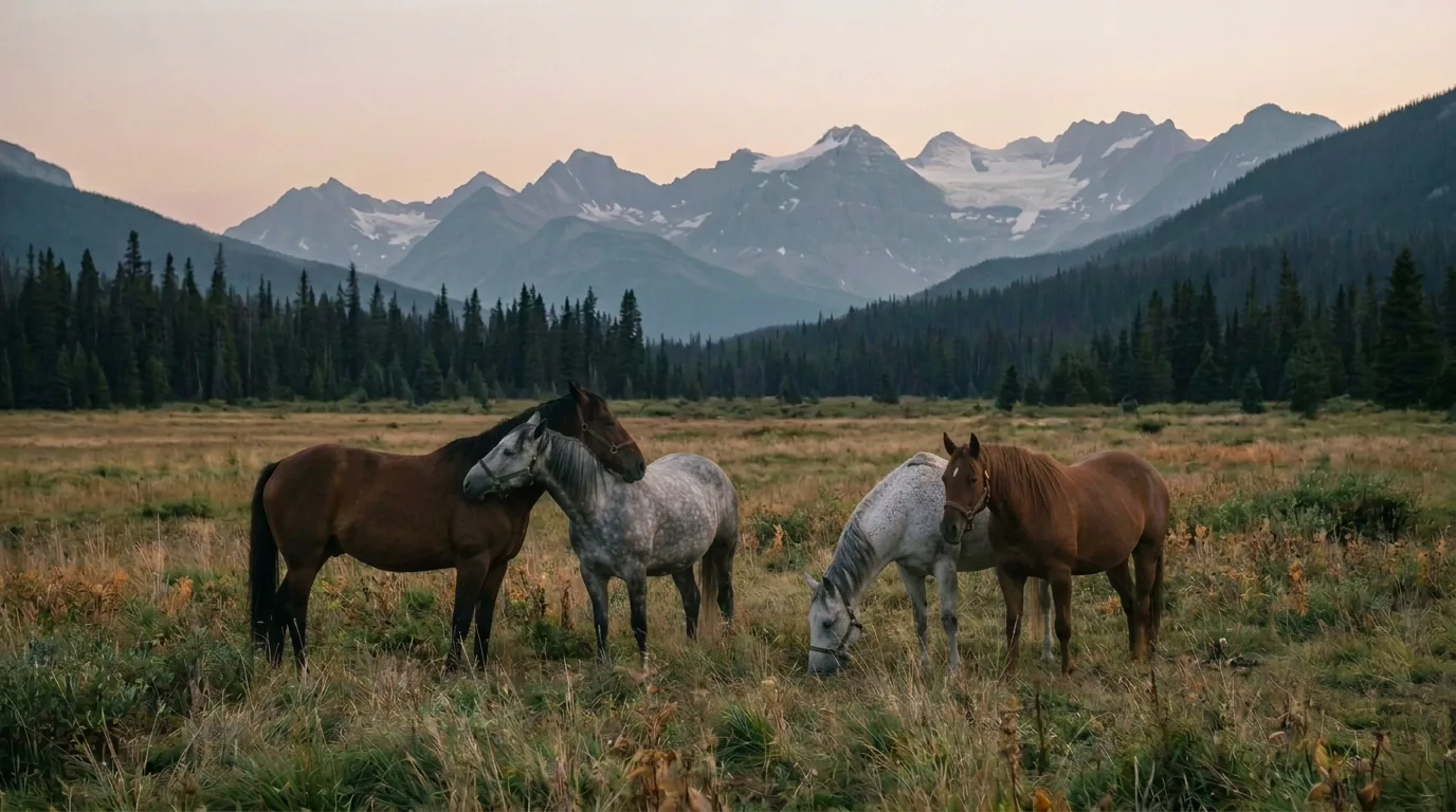 Chevaux en liberté, Les Écuries Saint-Clair, Haute-Savoie